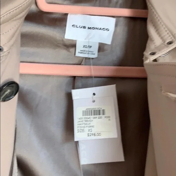 NWT Club Monaco Trench Coat
